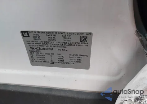 2018 GMC Terrain Denali из США, поврежденный, VIN 3GKALXEX9JL300994